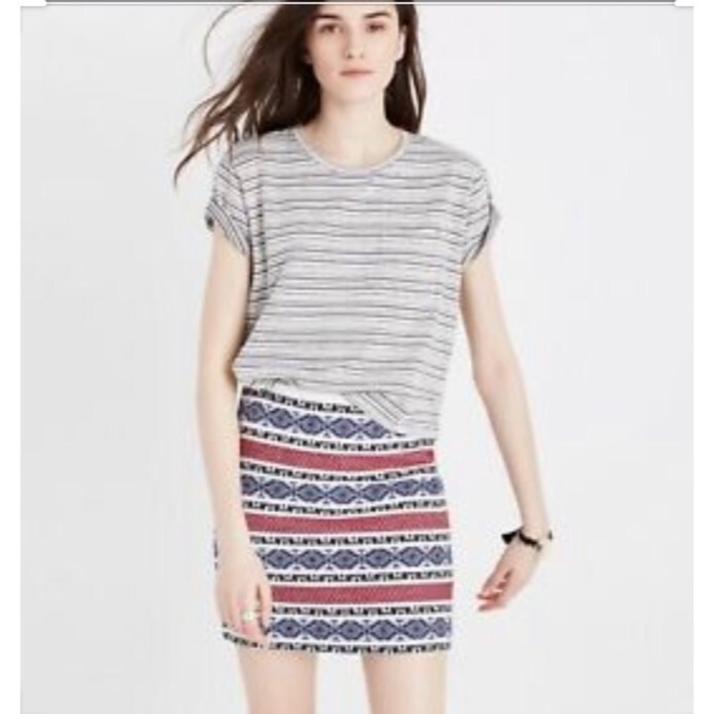 Madewell Gamine Jacquard Miniskirt-Sz 14